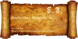 Berhidai Nimród névjegykártya
